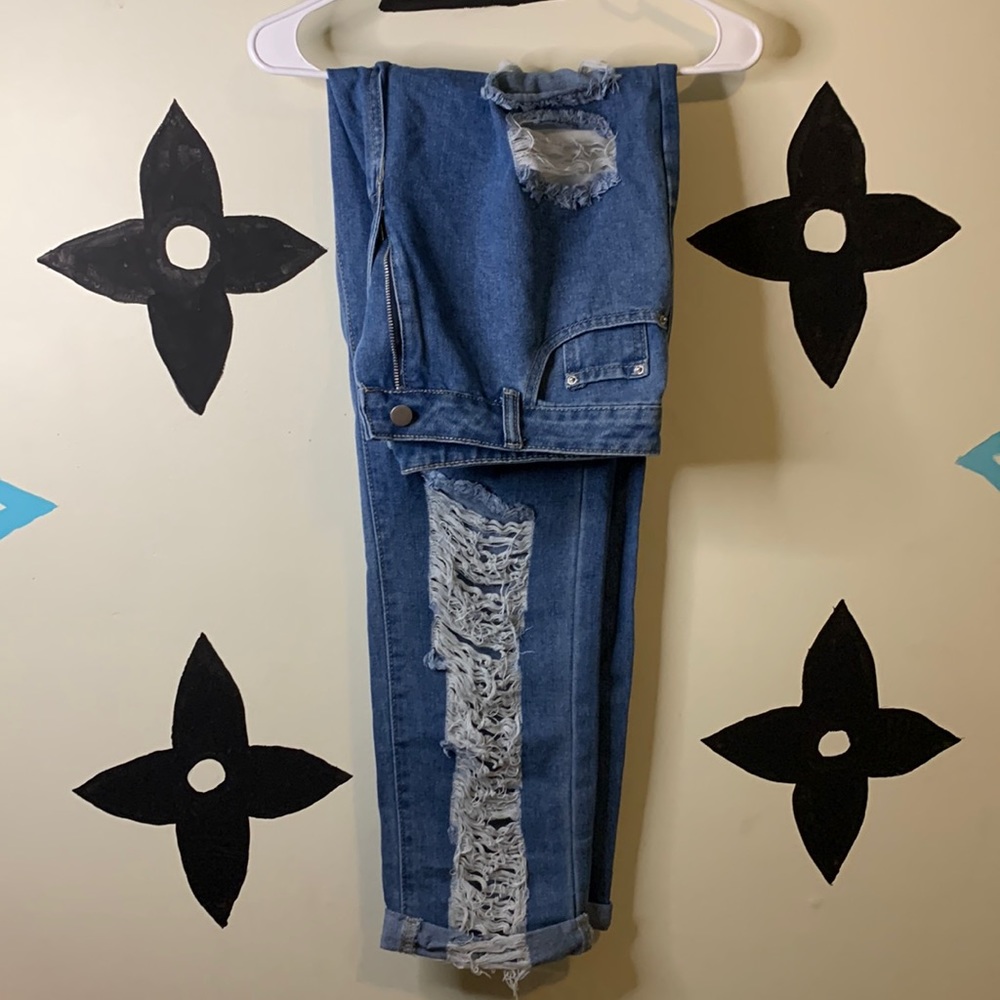 Distressed jeans